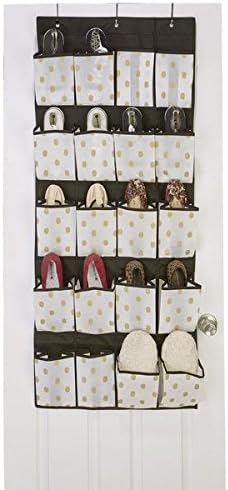 The Macbeth Collection White/Gold 20-Pocket Non-Woven Shoe Organizer