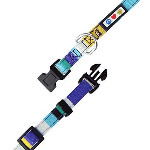 Pawtitas Pet / Puppy Soft Training Adjustable Multicolor Dog Collar Small 5/8 Inch Blue / Teal / White / Yellow