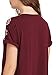 Romwe Women's Short Sleeve Loose Casual Tunic Swing T-Shirt Dress Floral Patch Burgundy S