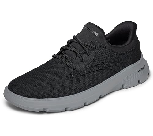 Skechers Men's Arch Fit Garza - Chapman Round Toe Mesh Bungee Lace Slip-Ins, Bl…
