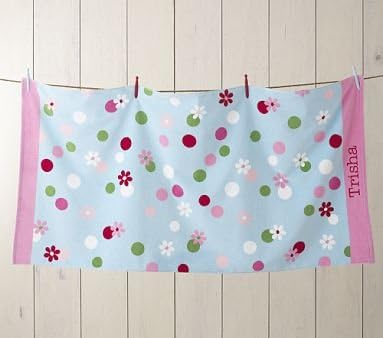 Amazon Com Pottery Barn Kids Polka Dot Flower Beach Towel Home