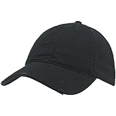 The Vintage Year Plain Washed Cotton Twill Distressed Low Profile Adjustable Baseball Cap