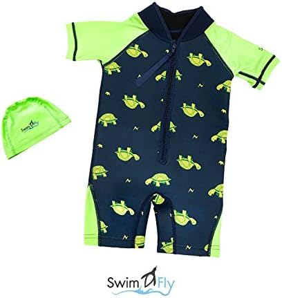 SwimFly Kids Wetsuit Neoprene/Lycra Shorty with Lycra Swim Cap, for Swim Surf Snorkel
