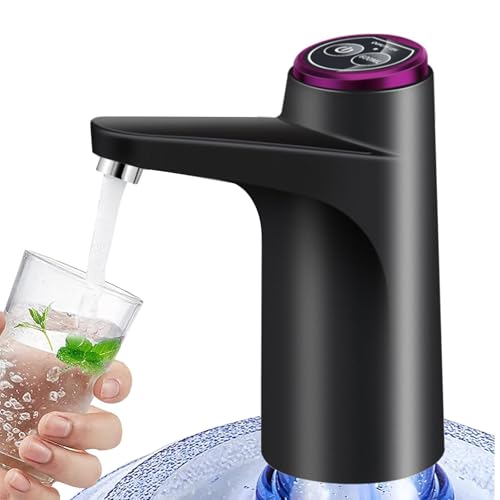 Autbye Dispensador de Agua Garrafon Bomba Electrica con Carga USB, Negro | Bomba de Agua Portátil con 2 Modos. Ideal para Garrafón de 4.5L a 18.9L, Cocina, Camping y Oficina