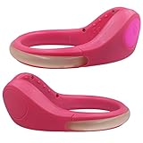 LED Shoe Clip Lights (2 Pack) Reflective Safety Night Running Gear for Runners Joggers Bikers Walkers, Color Changing RGB Strobe and Steady Color Flash Mode, Water Resistant and Bonus Screw Driver
