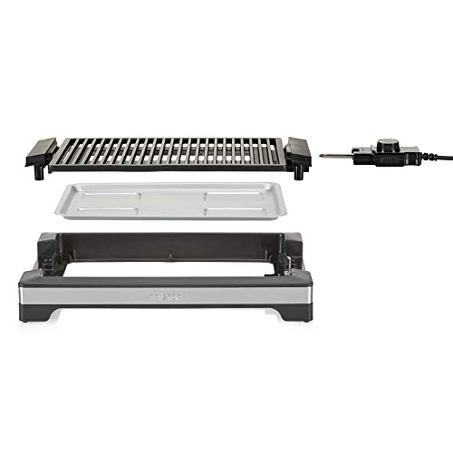 Tristar BP-2780 Elektrischer Tischgrill, mit großer Grillfläche von 37x25 cm, antihaftbeschichtet, abnehmbares 2m Kabel, Fettschale und Grillplatte, 2000 Watt Leistung, Schwarz – Bild 4