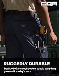 CQR Men's Flex Ripstop Work Pants, Water Resistant
