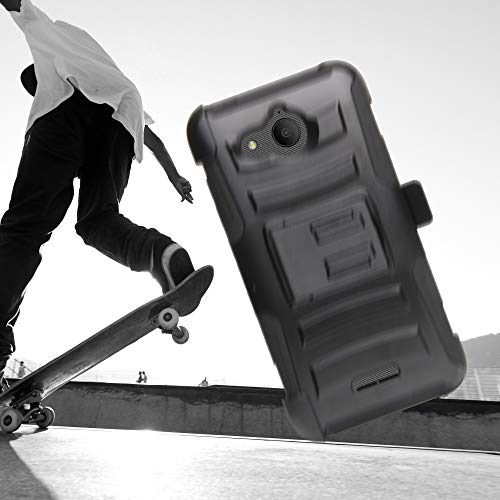 AlCatel Tetra 5.0" Case, Trishield Gear Hybrid Rugged Armor Black Kickstand Belt Clip Holster - Collage Surf Board - Thumbnail 4