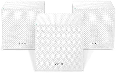 Nova WiFi Mesh AC2100 MW12 - Sistema Mesh WiFi Tri-Banda para Casas Pisos y Hogares - Cobertura de hasta 500m² - 3x3 Puertos Gigabit &100 Dispositivos - Repetidor WiFi Router- 3 Pack Blanco