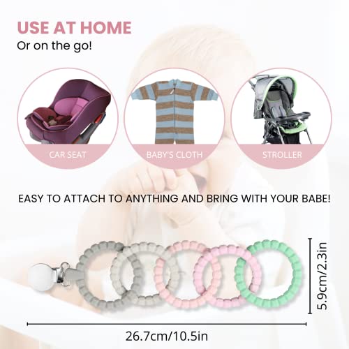 Kalovin Teether Rings, Silicone Sensory Teething Ring, Baby Teether