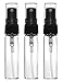 Riverrun Empty Refillable Travel/Purse Perfume Atomizers, Glass Bottle, Black Sprayer 4ml .14 oz (Set of 3 Sprayers)