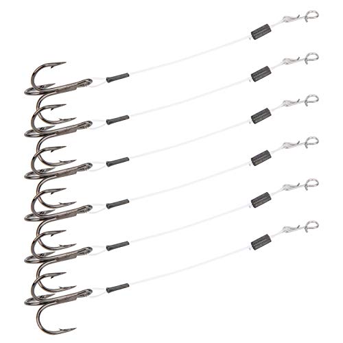 Köderhaken Anzug 2er Pack / 6 Stück Black Barb Fishing Stinger Hook Baitholder Hooks 10cm Angelhaken Triple Barbed Fish… – Bild 2