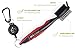 Golf Brush Kit - Golf Club Cleaner Set - Golf Gift, 2X Golf Club Brushes, Microfiber Towel, Club Groover, Divot Tool, Ball Marker & Clip - 3-in-1 Pocket Brush - Golf Accessories & Cleaner (Red)
