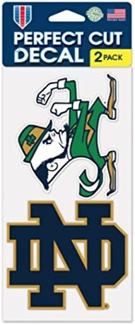 NCAA Notre Dame Fighting Irish 4'' x 8'' Set of 2 Die Cut Decals