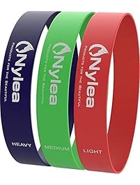 Nylea 3 Pack Resistance Exercise Workout Bands [Free Travel Bag] 12" Latex