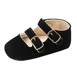 Voberry Baby Girls' Crib Moccasins Cute Soft Sole Sneakers Mary Jane Flat Shoes (0~6 Month, Black)