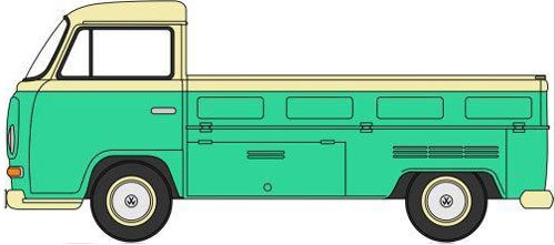 Oxford Diecast NVW006 Volkswagen Pick Up Emerald Green & White 1:148
