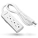 Fosmon 3 Outlet Power Strip - UL Listed, Non Surge Protection & Ship Approved, Heavy 3FT Extension Cord Wall Mount with 3 Prong Grounded AC Plug for Cruise Ship, Dorm Room, Office, Hotel
