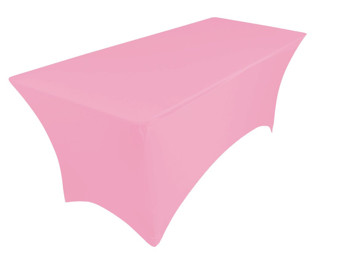 spandex stretch cover tablecloth for 6ft foot table 183x75x75cm (pink baby)