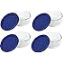 Pyrex Storage 2 Cup Round Dish, Clear with Blue Lid, Pack of 4 Containers