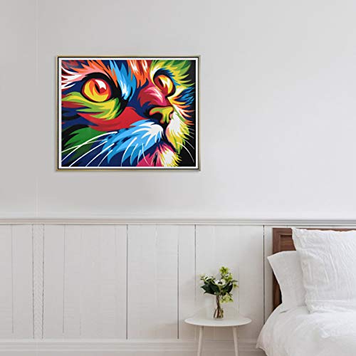 NATUCE Malen Nach Zahlen DIY Ölgemälde für Kinder Erwachsene Anfänger, DIY Malen Nach Zahlen Vorgedruckt Leinwand-Ölgemälde Geschenk Kits Home Haus Dekor - Bunter Katze 40 * 50 cm (Ohne Rahmen) – Bild 7