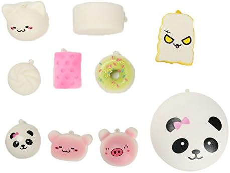 Feihoudei Pack of 10 Squishy Simulation PU Slow Rebound Bread Donut Cake Bread Set