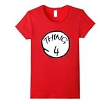 Halloween Tshirt - Thing 4 Costume - Female Small - Red