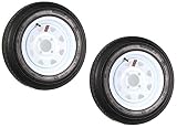 eCustomRim 2-Pack Trailer Tire On Rim 4.80-12 12 in. Load C 4 Lug White Spoke Wheel
