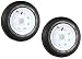 eCustomRim Two Trailer Tires On Rims 4.80-12 480-12 4.80 X 12 LRB 4Lug Wheel White Spoke