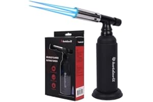 Hotdevil 20g Big Butane Torch Refillable Soldering Industrial Torch Adjustable Single Flames Blow Cooking Torch Lighter with Safety Lock for Soldering Baking Welding DIY Crafts(Butane Gas Not Include)