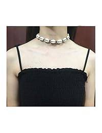 DB DUOBAO Shell Pearl Choker Necklace for Women Hawaiian Seashell Pearls Choker Necklace Adjustable Cord Necklace Set