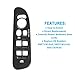 Window Switch Bezel for 2002-2010 Dodge Ram 1500 2500 3500 Quad Cab, Replace OE 5HZ71WL5AE 5HZ71WL5AD 5HZ71XDVAE, Driver Side Window Door Switch Cover Panel Bezel Trim (Black)