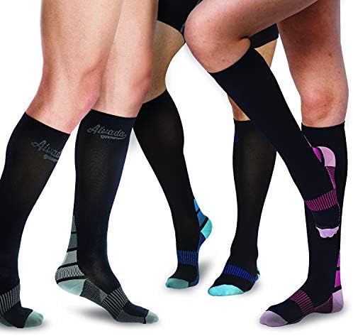 AIvada Compression Socks for Men & Women with Foot Massager Pad, Perfect for Diabetes Arthritis & Plantar Fasciitis, Comfortable Fit for Sports, Boost Stamina, Circulation & Recovery 1 Pair