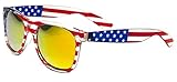 Classic American Patriot Flag Wayfarer Style Sunglasses USA (Fire mirror lens)