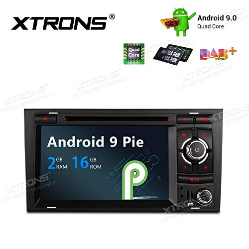 XTRONS Android 9.0 Car Stereo Radio DVD Player 7 Inch Touch Screen Double Din GPS Navigation Head Unit Supports Plug and Play WiFi Bluetooth 5.0 Backup Camera DVR OBD2 TPMS for Audi A4 S4 RS4