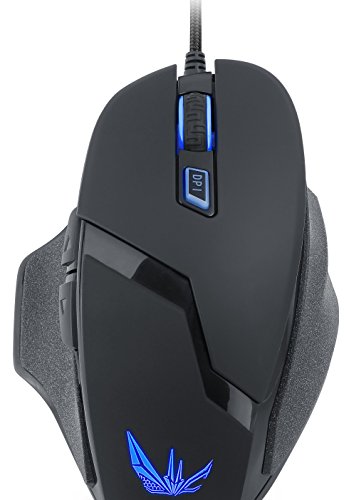 PUREX Technology 4000 DPI High Precision Programmable Wired Laser Gaming Mouse, 6 Programmable Buttons, 5 DPI Settings, 5 Color LED Indicating Different Profiles, Black Rubber Coating Painting - PXE-M612BU - Thumbnail 5