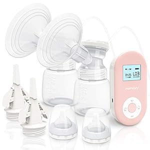 Momcozy Double Electric Breast Pump Portable Pain-Free Rechargable, Strong Suction Power, 9 Speeds 2 Modes, Timer and…