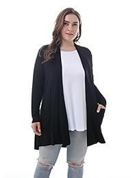 ZERDOCEAN - Cárdigan de mujer de manga larga con bolsillos y estampado suave