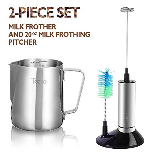 TECHO Milk Frothing Jug Set, 600ml/20oz Stainless Steel Pitcher
