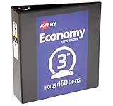 Avery Economy View 3 Ring Binders, 3" Round