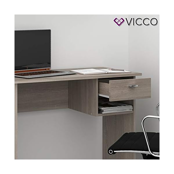 Vicco Schreibtisch Colin, Arbeitstisch fÃ¼r das BÃ¼ro, Sonoma, 90 x 50 cm – Bild 6