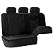 FH Group PU021115 Faux Leather Seat Cover (Black) Full Set with Gift - Universal for Cars Trucks and SUVs
