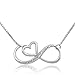 CharmSStory Mothers Day Mother Daughter Forever Love Infinity Sterling Silver Heart Necklace Pendant for Mom (Infinity 01) (Style 01)