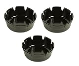 Set of Black Plastic Ashtrays-Deep Well-Resturant/ Bar-4