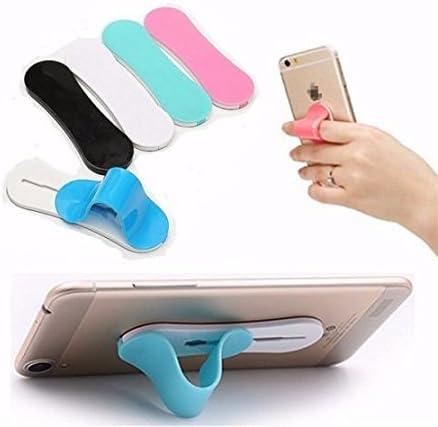 AccWorld ® 5 pieces Combo of 2 in 1 Finger Sling Strap & Silicone Stand to Grip Your Phone/Mobile/Phone Holder (Mix colours)