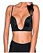 Sexy V Shape Push Up Deep Plunge Convertible V BRA Max Cleavage Booster Shaper (38D, Black)