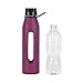 Takeya 22 Ounce Classic Glass Water Bottle with Silicone Sleeve and Twist Cap, Purple