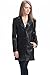 BGSD Women Danielle Lambskin Leather Walking Coat (Also available in Plus Size & Petite), Black, X-Large Petite