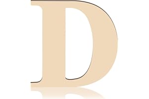 HGWOUY 12inch Tall Wooden Letters, 0.28inch Thick Unfinished Wood Letters Blank Wooden Letters for Wall Decor DIY Crafts Painting Wedding Birthday Party Decoration (D)