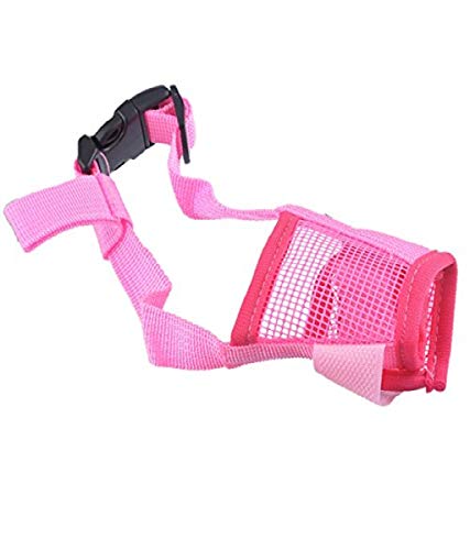 WEIYE Dog Muzzle, Adjustable Pet Dog Mouth Cover Muzzles for Barking Biting Chewing, Dog Mask for Small Large Medium Dogs - 1pcs Nylon Dog Muzzle Mesh Mask
